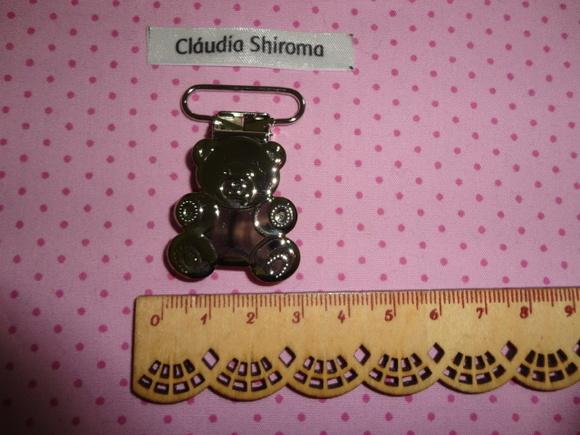 Clips prendedor de chupetas metal urso