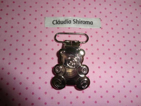 Clips prendedor de chupetas metal urso