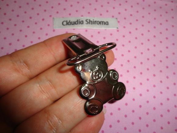 Clips prendedor de chupetas metal urso