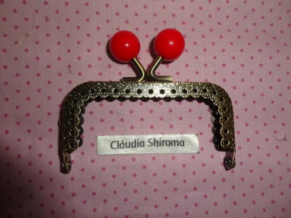 Fecho da vovó quadrado bolinha colorida vermelho