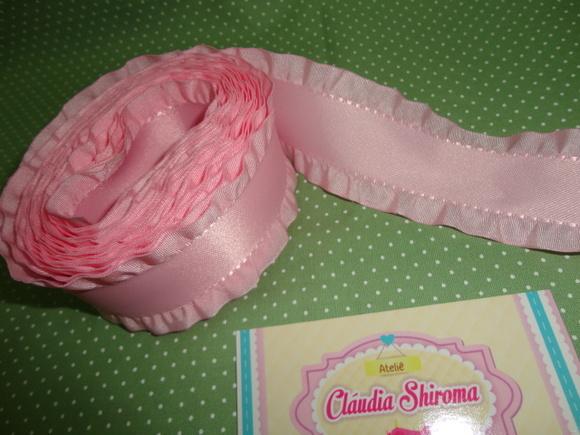 Fita de Cetim Babado Rosa