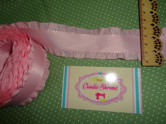 Fita de Cetim Babado Rosa
