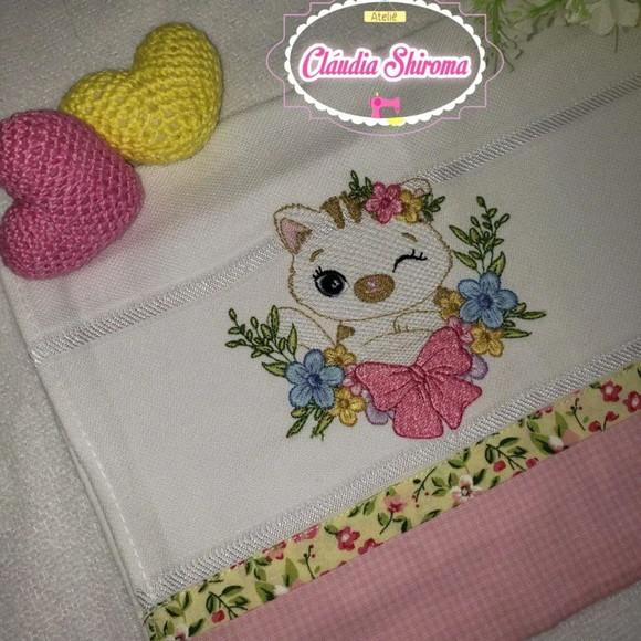 Fralda boca bordada personalizada