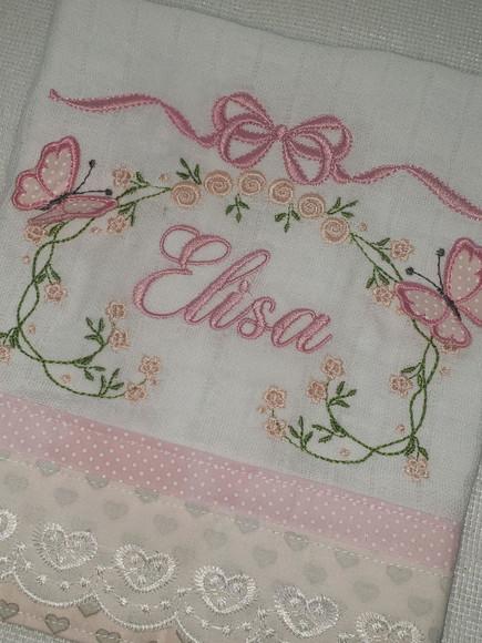 Fralda Boca Bordada Personalizada