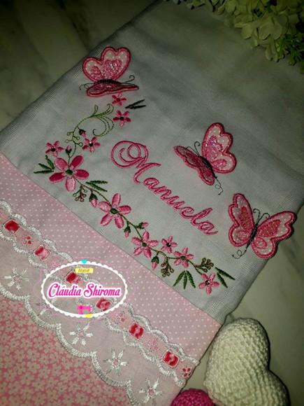 Fralda Boca Bordada Personalizada