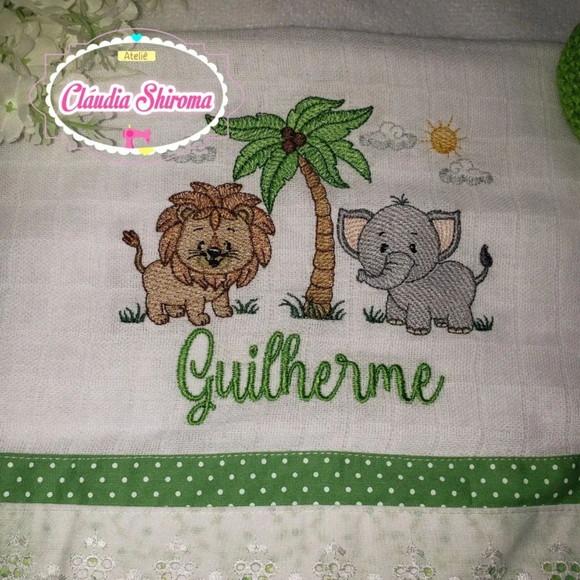 Fralda ombro bordada personalizada