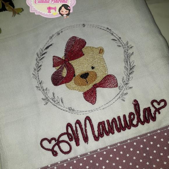 Fralda ombro bordada personalizada