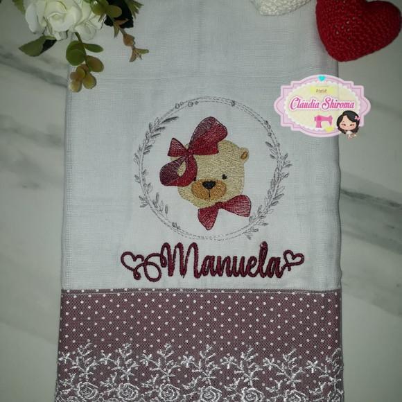 Fralda ombro bordada personalizada