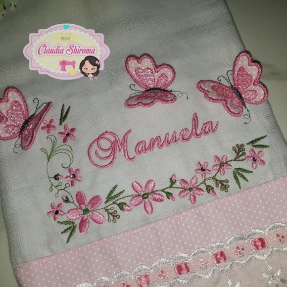 Fralda passeio bordada personalizada