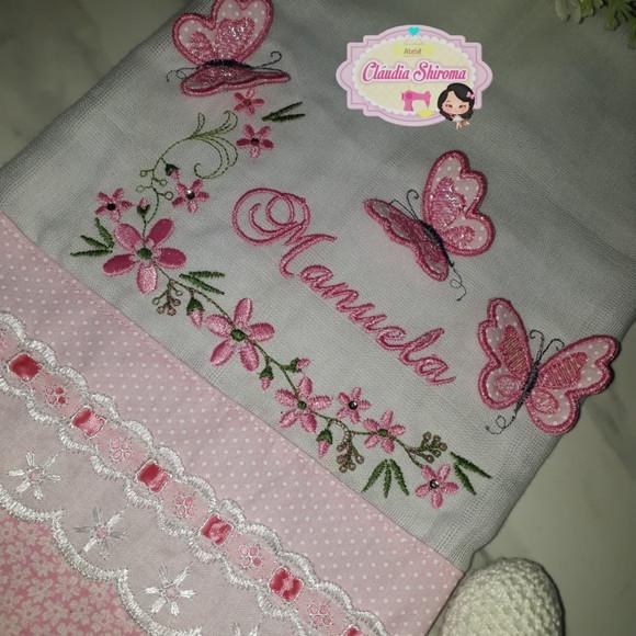 Fralda passeio bordada personalizada