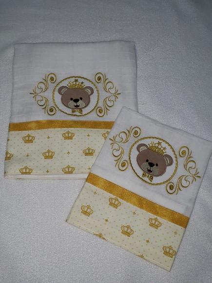 Kit 2 Fraldas Bordadas