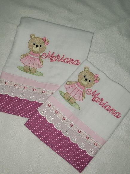 Kit 2 Fraldas Bordadas