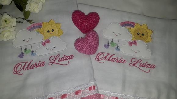 Kit 2 Fraldas Bordadas