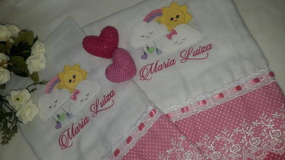 Kit 2 Fraldas Bordadas