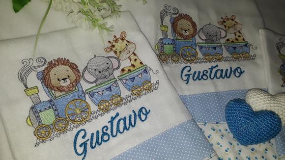 Kit 3 Fraldas Bordadas