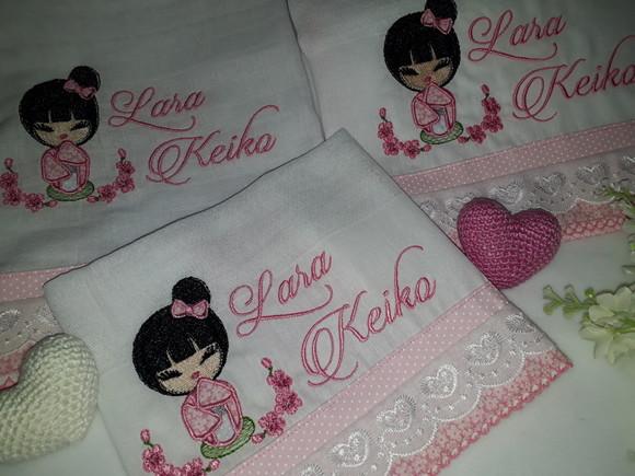 Kit 3 Fraldas Bordadas