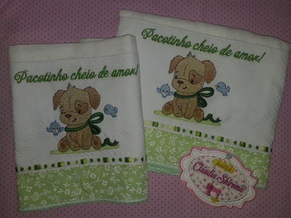 Kit 3 Fraldas Bordadas