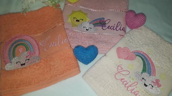 Kit 3 Toalhas Escolar Infantil Personalizada
