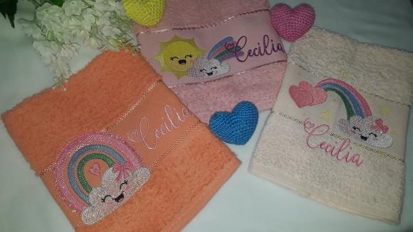 Kit 3 Toalhas Escolar Infantil Personalizada
