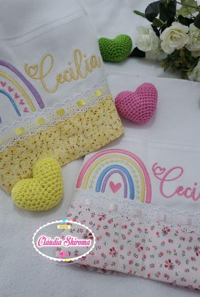 Kit 4 Fraldas De Boca Bordada
