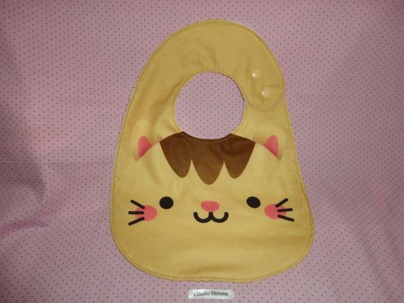 Kit babador Gatinho com paninho e toalha de boca