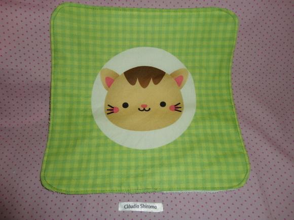 Kit babador Gatinho com paninho e toalha de boca