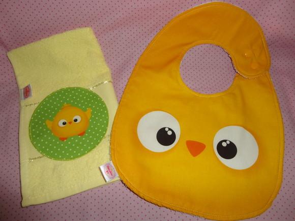 Kit babador Pintinho com toalha de boca