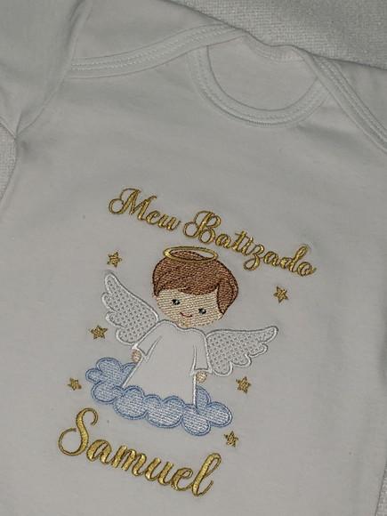 Kit Body Personalizado Batizado + Babador