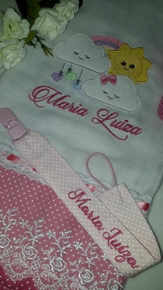 Kit Fralda de Boca e Prendedor de Chupetas