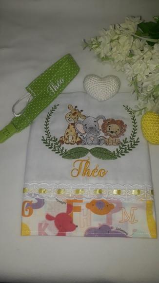 Kit Fralda de Boca e Prendedor de Chupetas