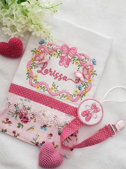 Kit Fralda de Boca e Prendedor de Chupetas