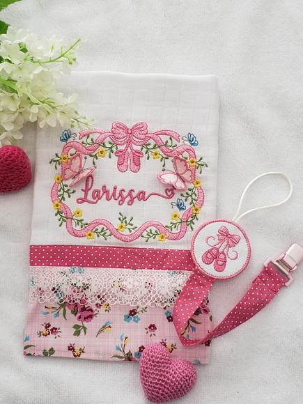 Kit Fralda de Boca e Prendedor de Chupetas