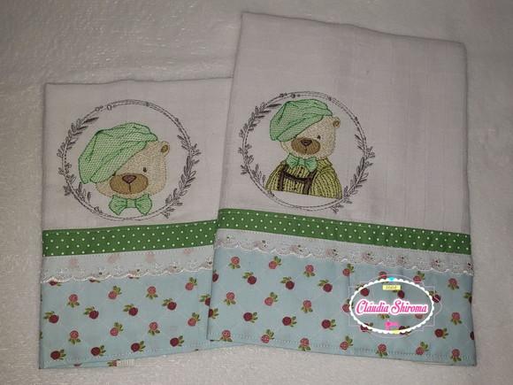 Kit Fraldas Bordadas 2 Fraldas