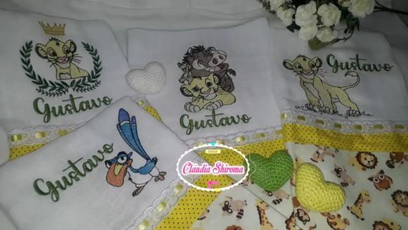 Kit Fraldas Bordadas 4 Peças