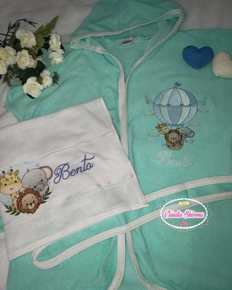 Kit Roupão de Bebê e Fralda Personalizado