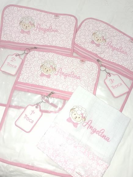Kit Saquinho de Troca de Roupa Maternidade e Toalha de Boca