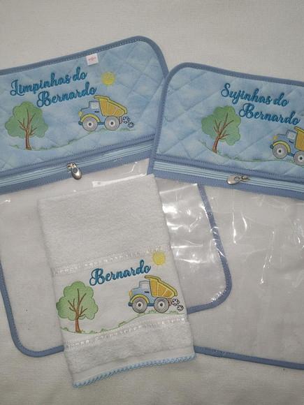 Kit Saquinho Roupa Limpa e Roupa Suja + Toalha Escolar