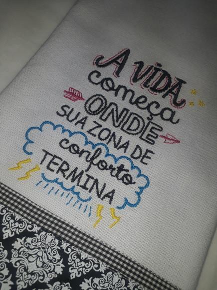 Pano de Prato Frase