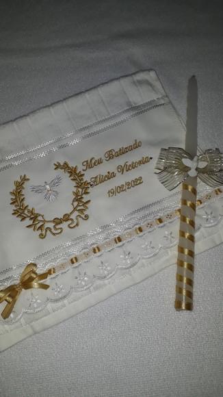 Toalha e Vela de Batizado