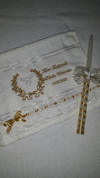 Toalha e Vela de Batizado