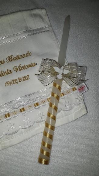 Toalha e Vela de Batizado