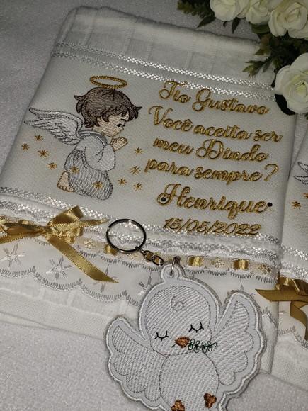 Tolha Convite Padrinhos + 2 Chaveiros