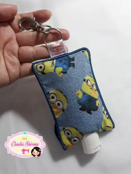 Chaveiro porta álcool em gel