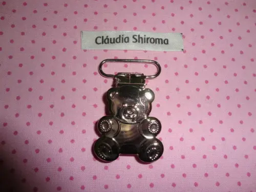 Clips prendedor de chupetas metal urso
