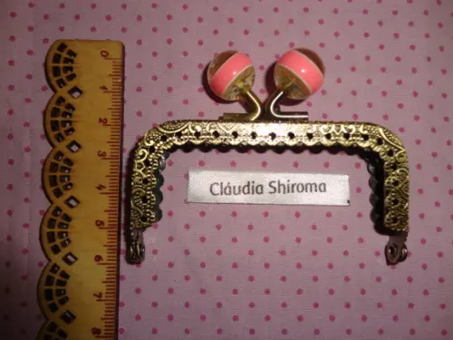 Fecho da vovó quadrado rosa brilho