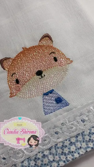 Fralda boca bordada personalizada