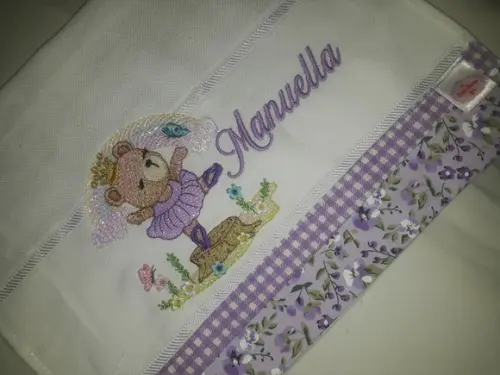 Fralda boca bordada personalizada