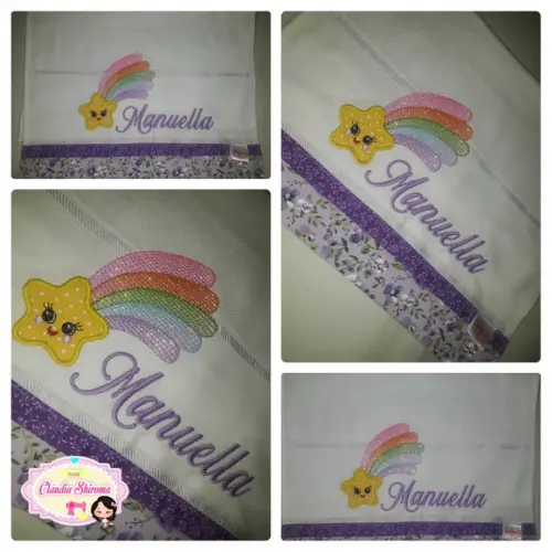 Fralda boca bordada personalizada