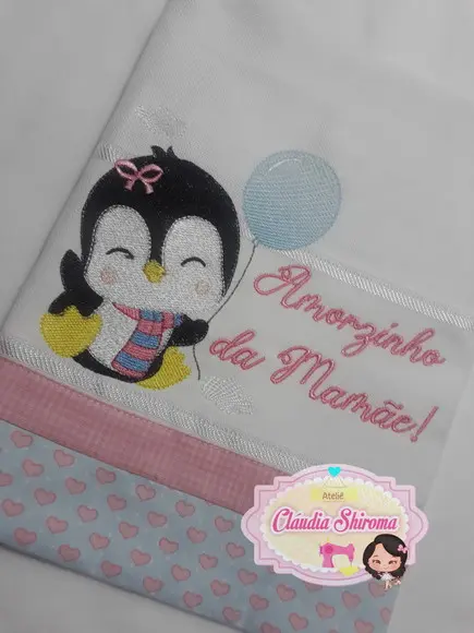 Fralda boca bordada personalizada