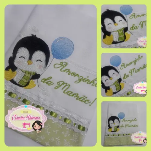 Fralda boca bordada personalizada